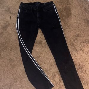 Juniors lucky brand black jeans with stripe 4/27 ankle